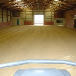 Indoor riding arena graded and rolled